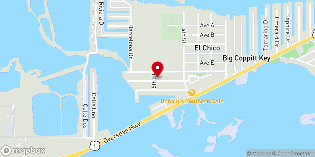 Map showing location of Big Coppitt First Baptist Church