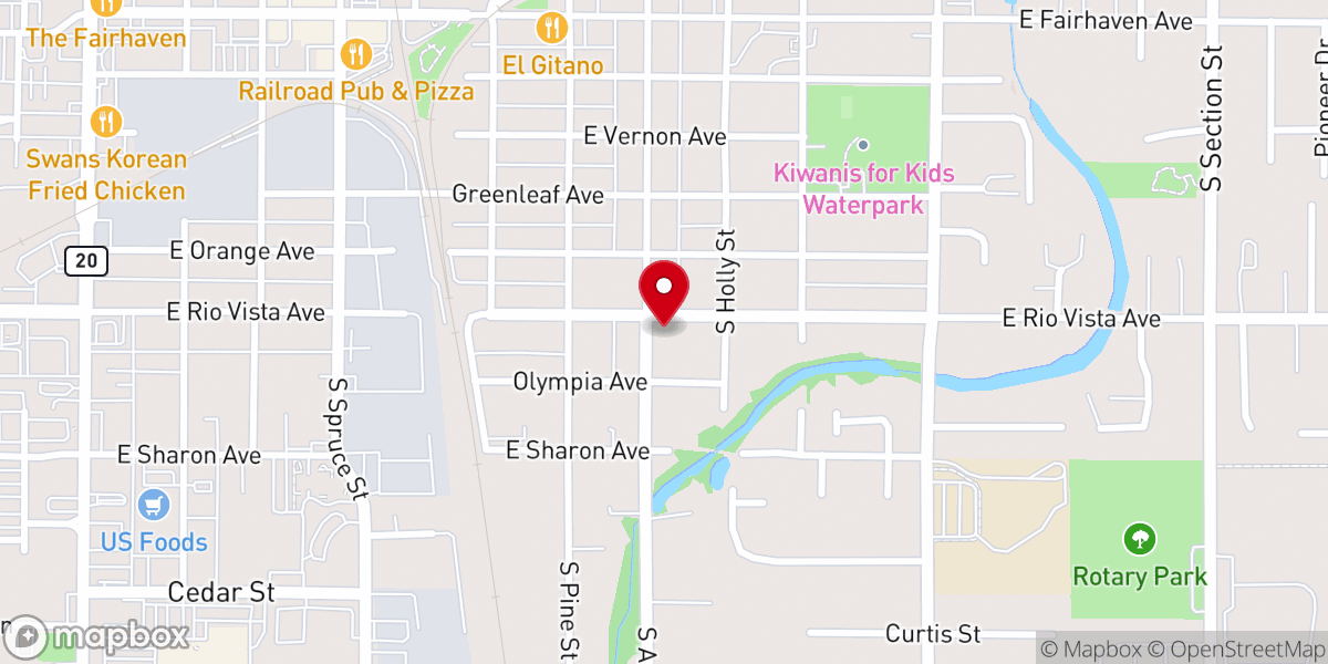 Map showing location of Valley Community Church