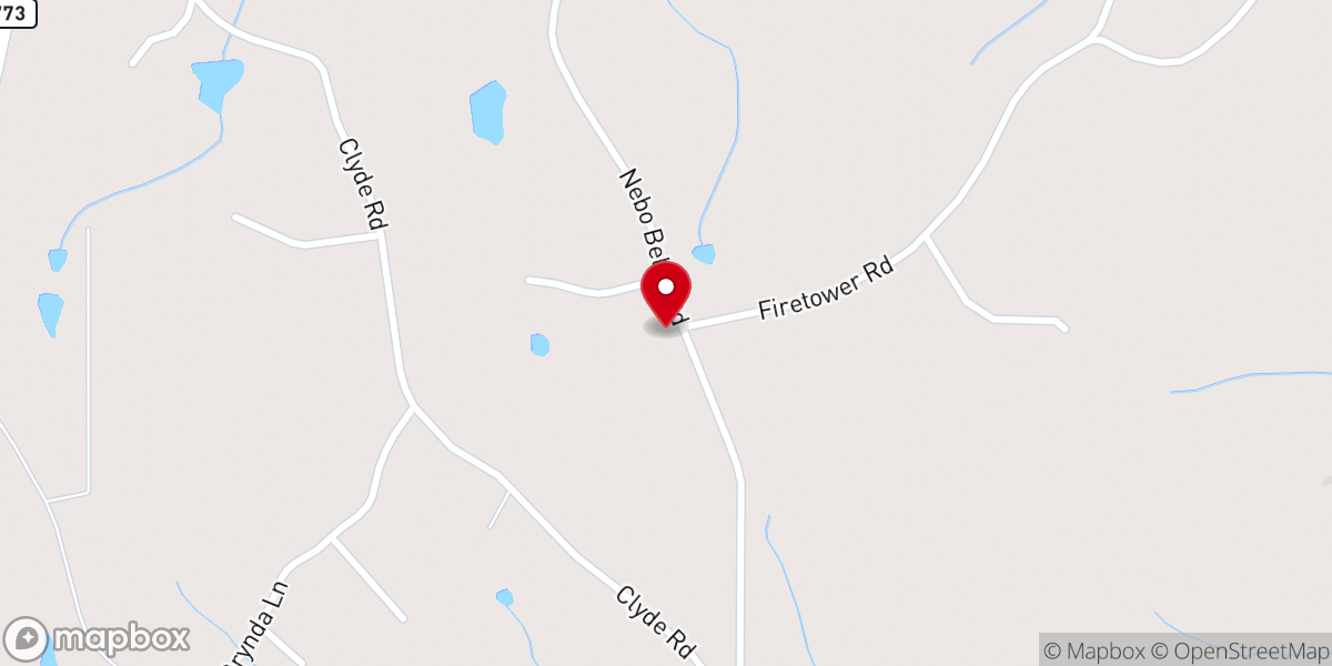 Map showing location of Belah Pentecostal Church