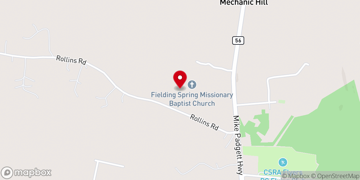 Map showing location of Fielding Spring Missionary Baptist Church
