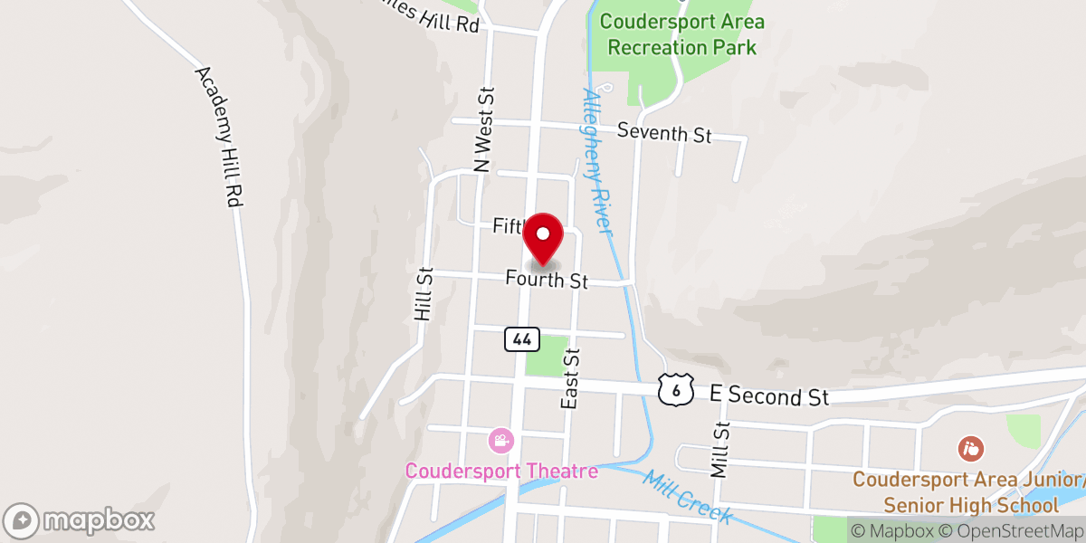 Map showing location of First United Presbyterian Church