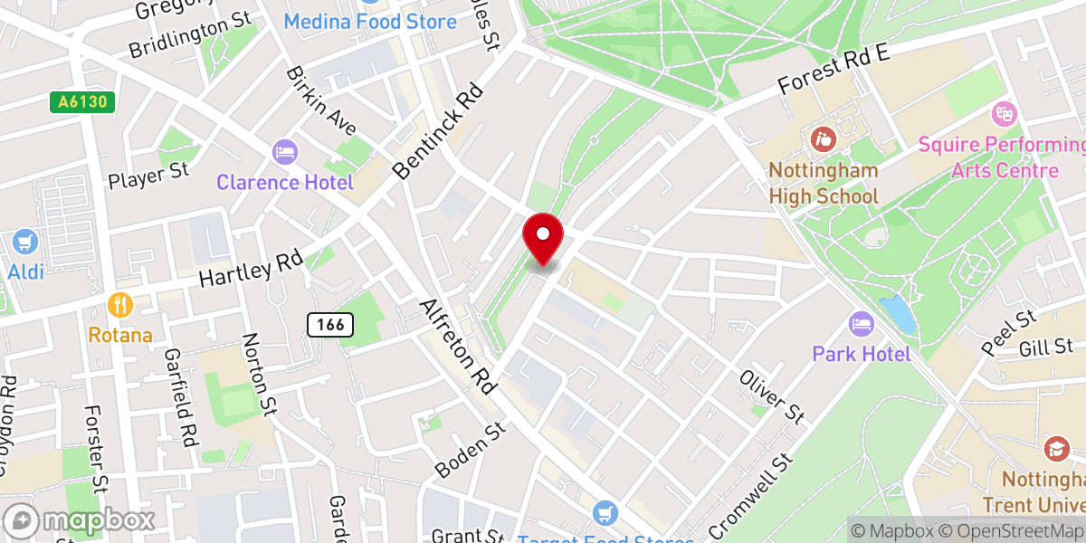 Map showing location of Nottingham Forest Road Christadelphians
