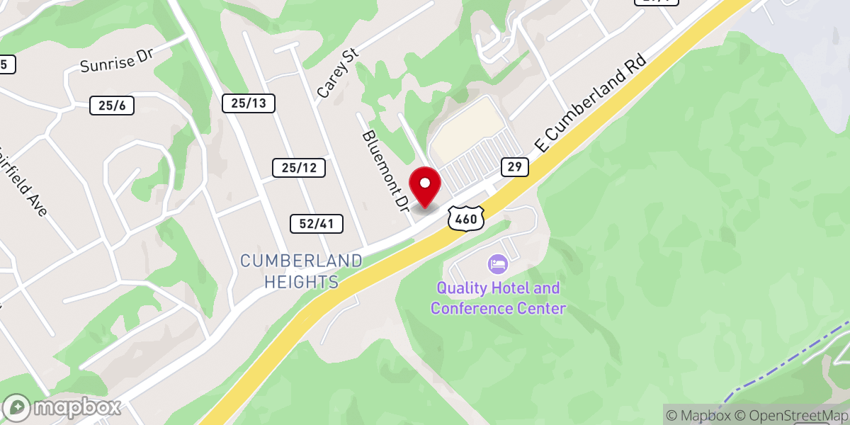 Map showing location of Cumberland Heights Baptist Church