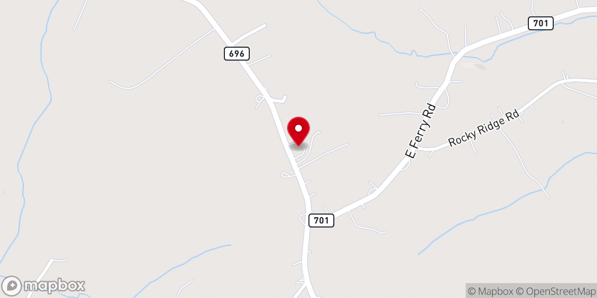 Map showing location of Mount Pleasant Church