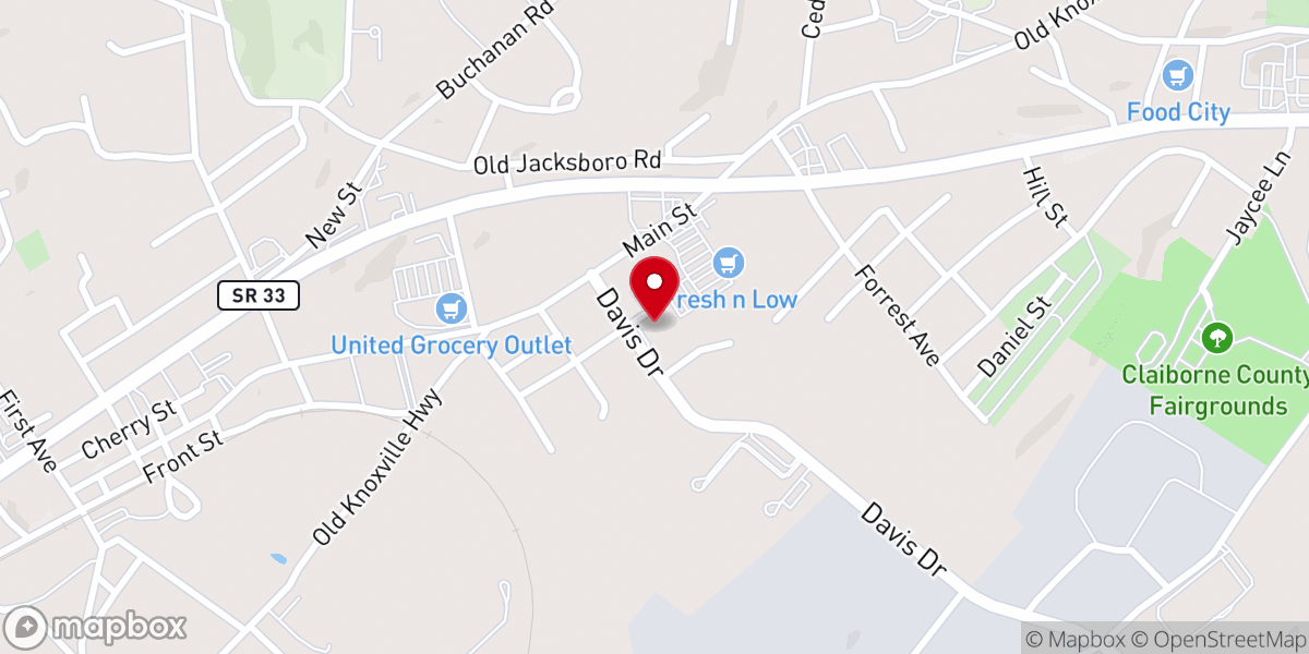 Map showing location of Midway Baptist Church