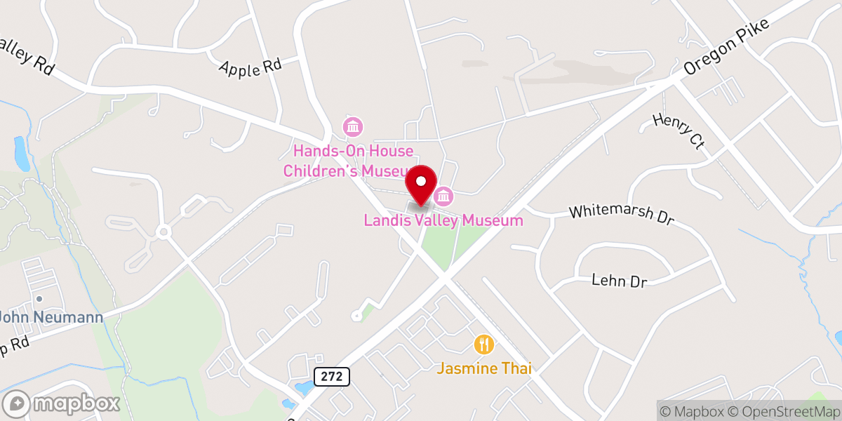 Map showing location of Landis Valley Christian Fellowship