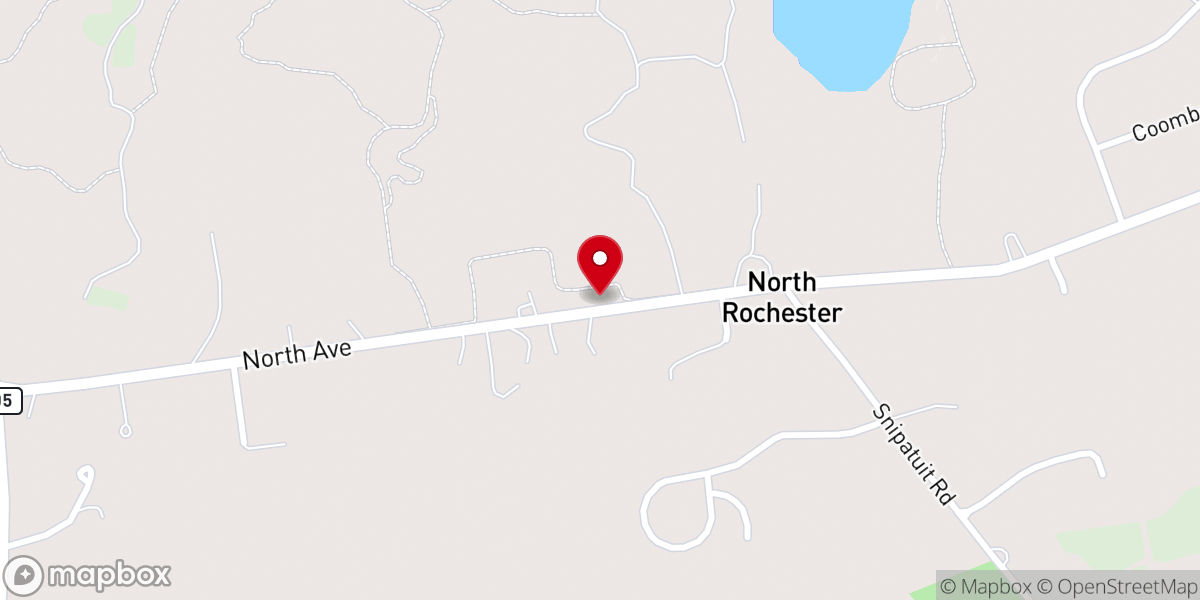 Map showing location of North Rochester Congregational Church
