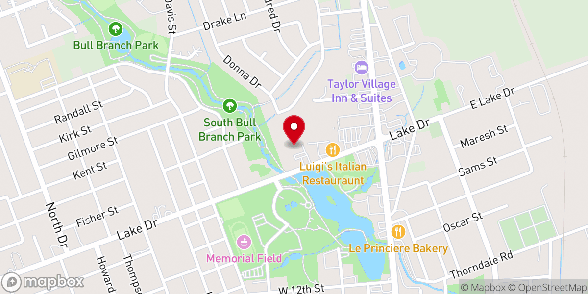 Map showing location of Memorial Baptist Church