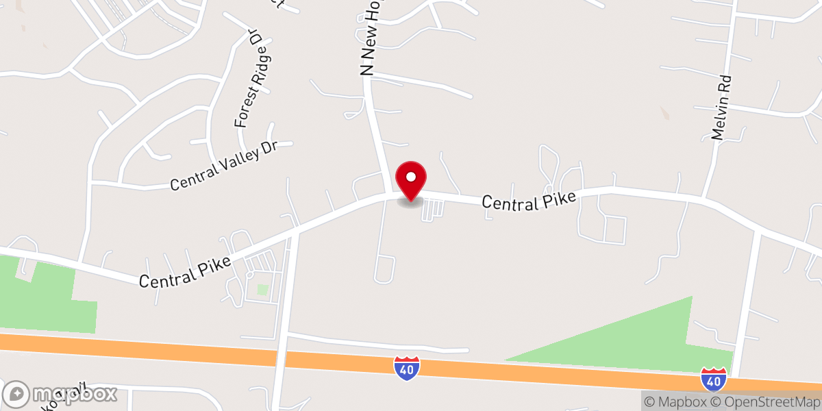 Map showing location of Central Pike Church of Christ