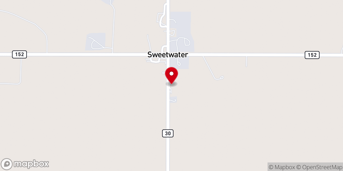 Map showing location of Sweetwater First Baptist