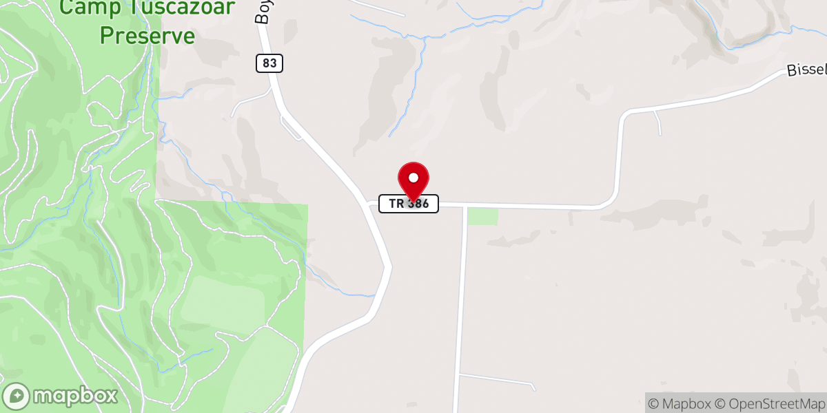 Map showing location of Bisel United Methodist Church
