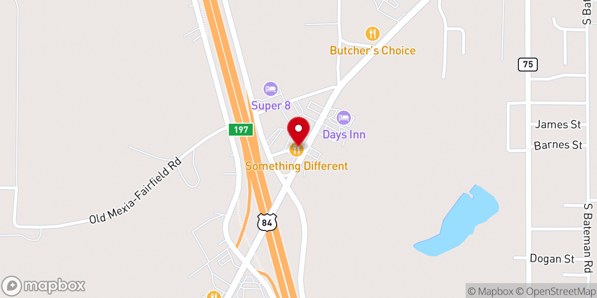 Map showing location of Something Different