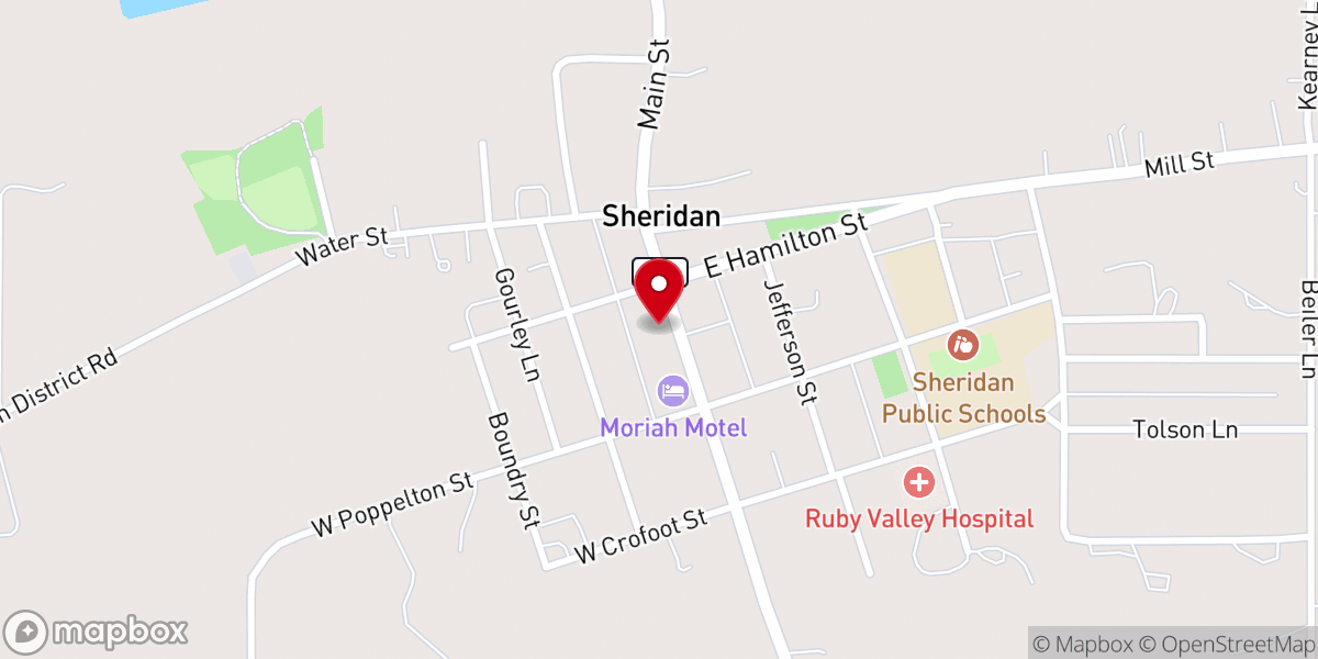 Map showing location of Ruby Valley Food Pantry