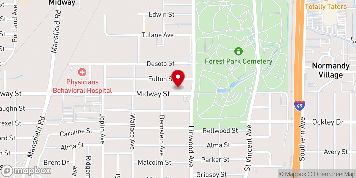 Map showing location of Linwood Baptist Church
