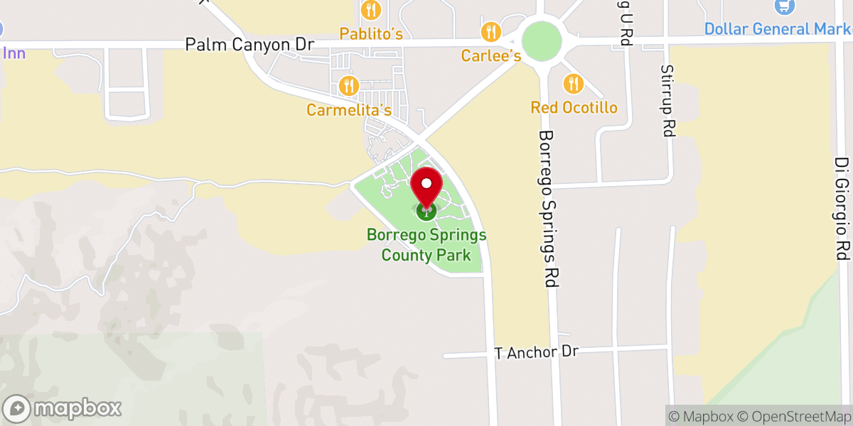 Map showing location of Borrego Springs County Park