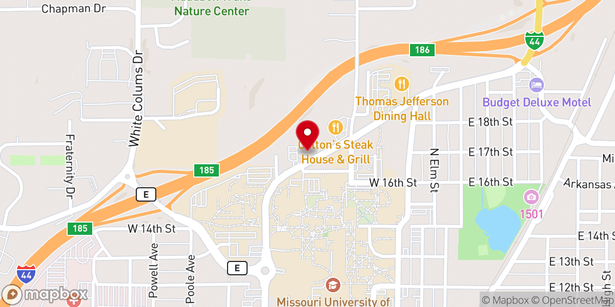 Map showing location of St. Patrick Parish Center
