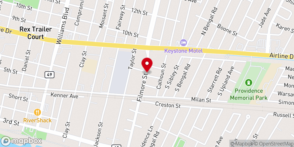 Map showing location of First Love Missionary Baptist
