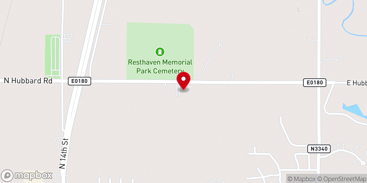 Map showing location of Ponca City Free Will Baptist Church