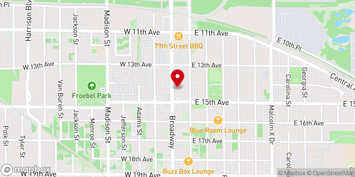 Map showing location of Church's Texas Chicken