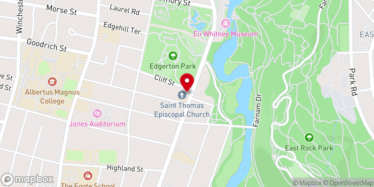 Map showing location of St. Thomas's Episcopal Church