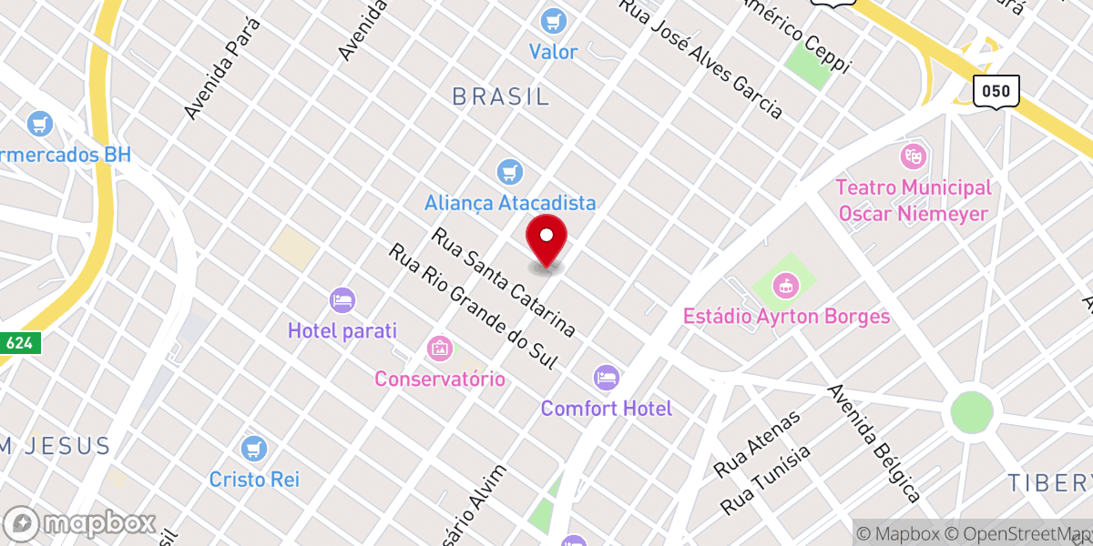 Map showing location of Igreja Vida em células Uberlândia