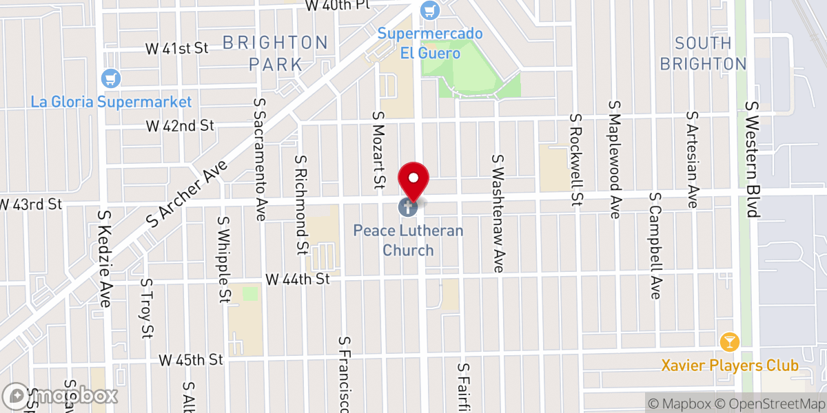 Map showing location of Iglesia Cristiana Manantial De Vida