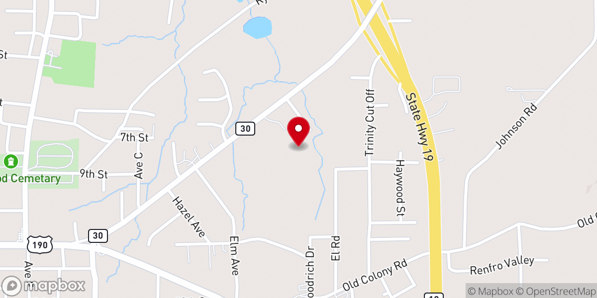 Map showing location of Wesley Memorial Methodist church