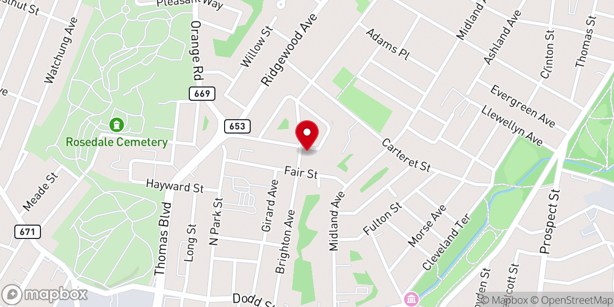 Map showing location of Brighton Avenue Bible Chapel