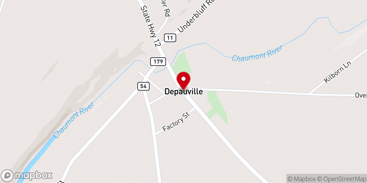Map showing location of Depauville