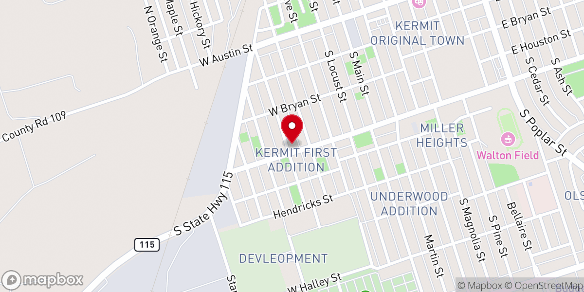 Map showing location of West side church of Christ