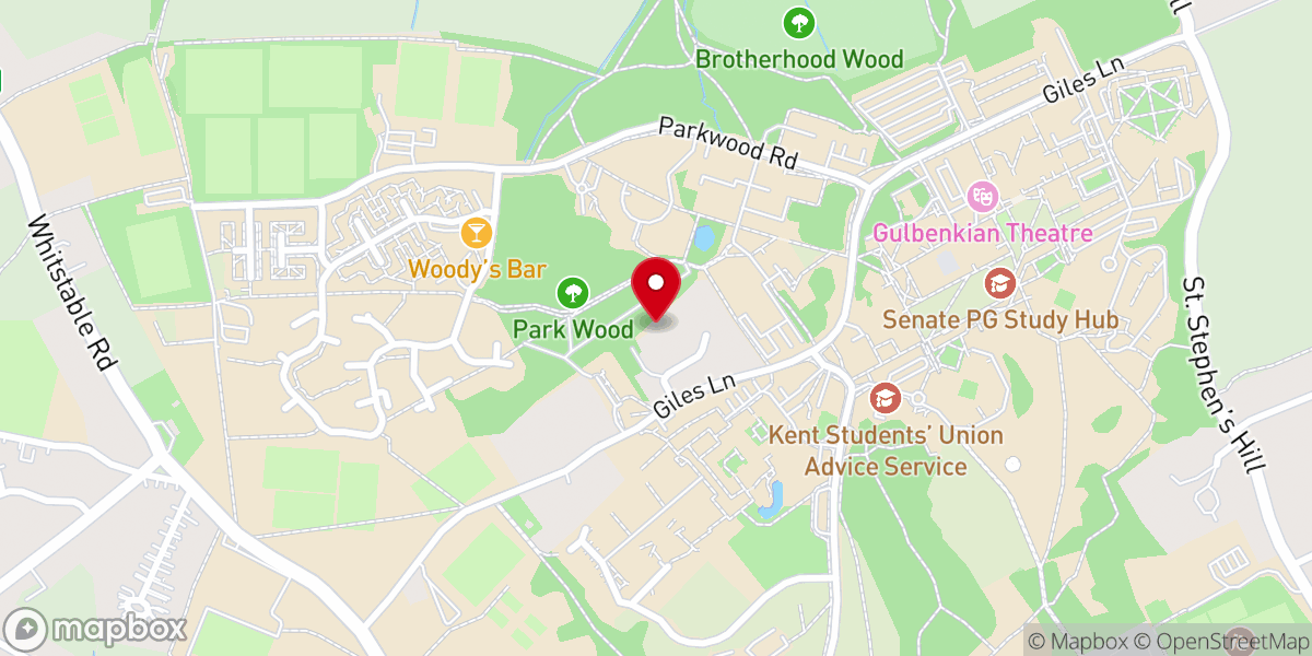 Map showing location of University of Kent
