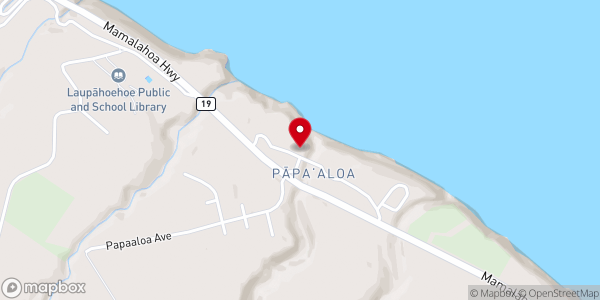 Map showing location of Pāpaʻaloa Country Store & Cafe