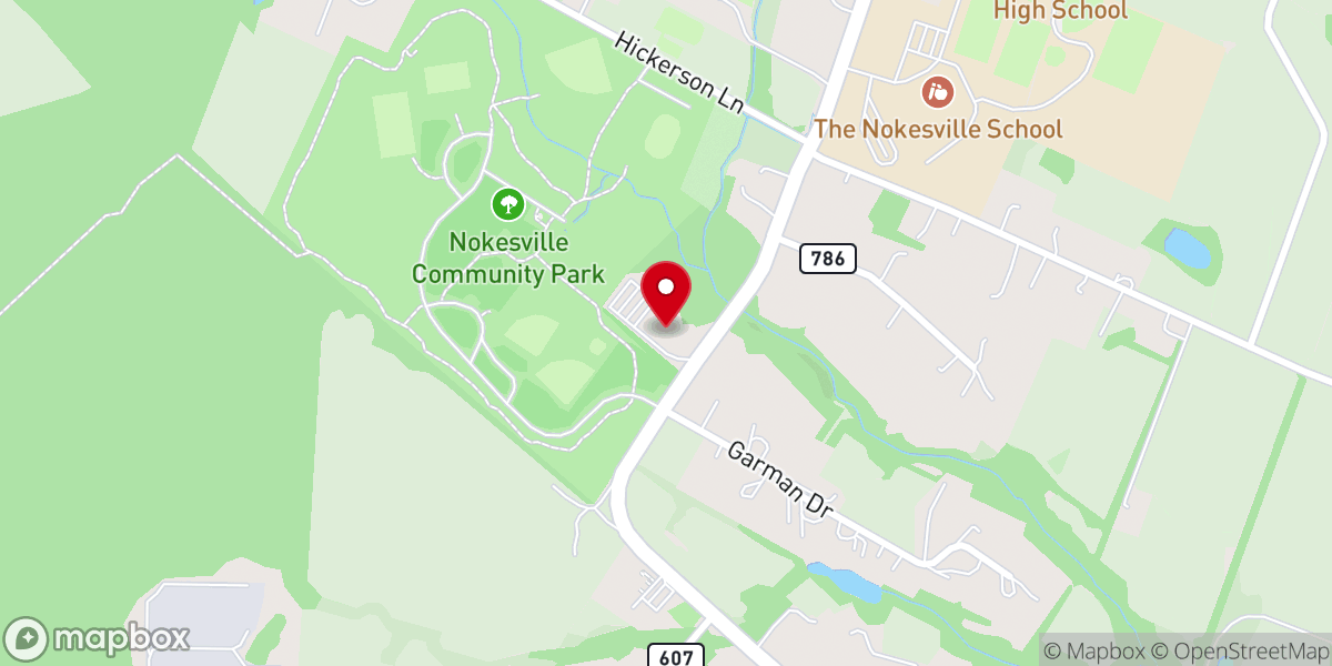 Map showing location of Nokesville United Methodist Church