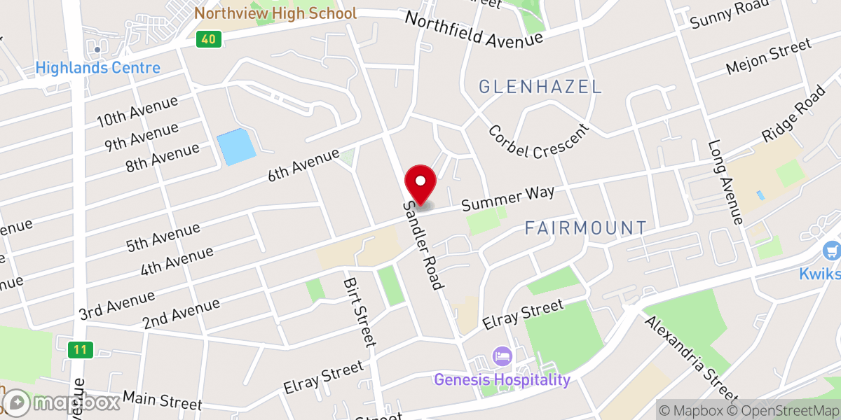 Map showing location of Aldersgate Methodist Church