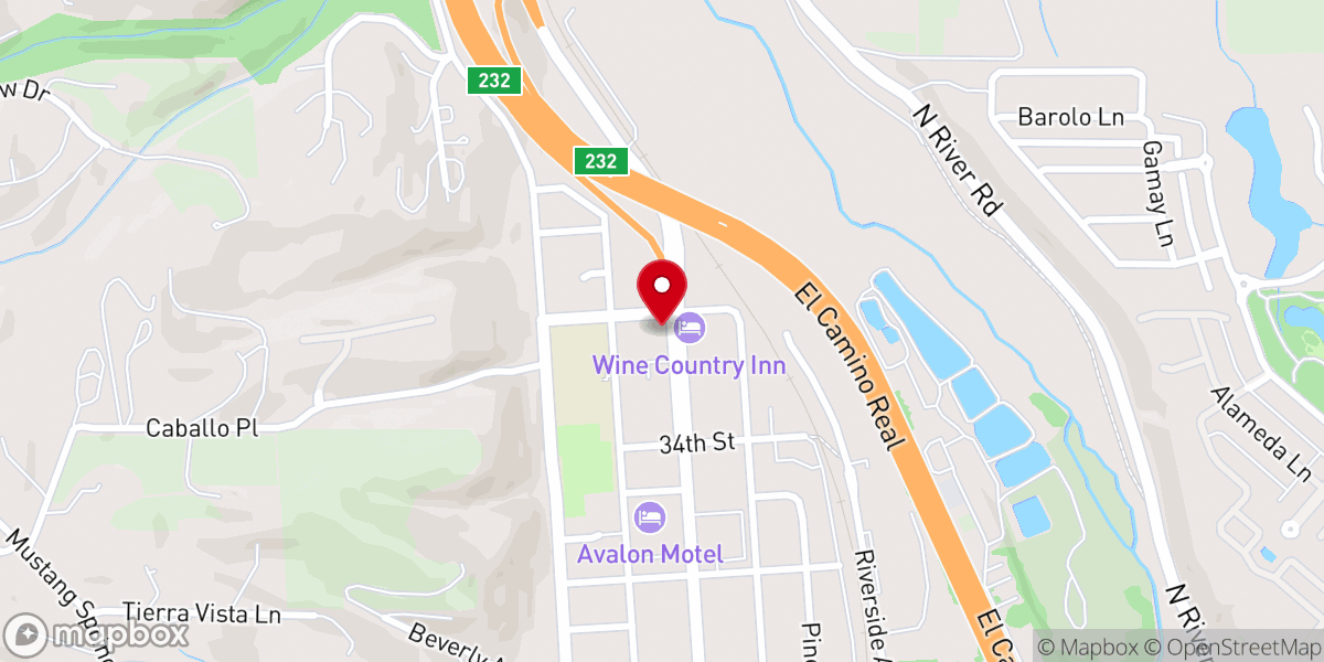 Map showing location of Paso Robles Church of Christ