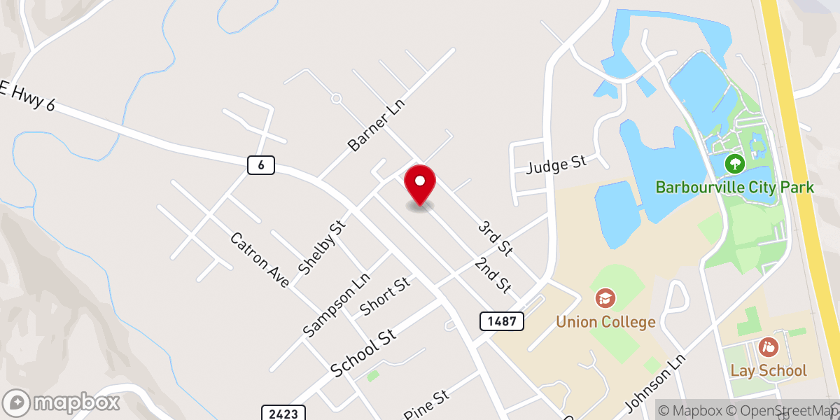 Map showing location of Northside Baptist Church