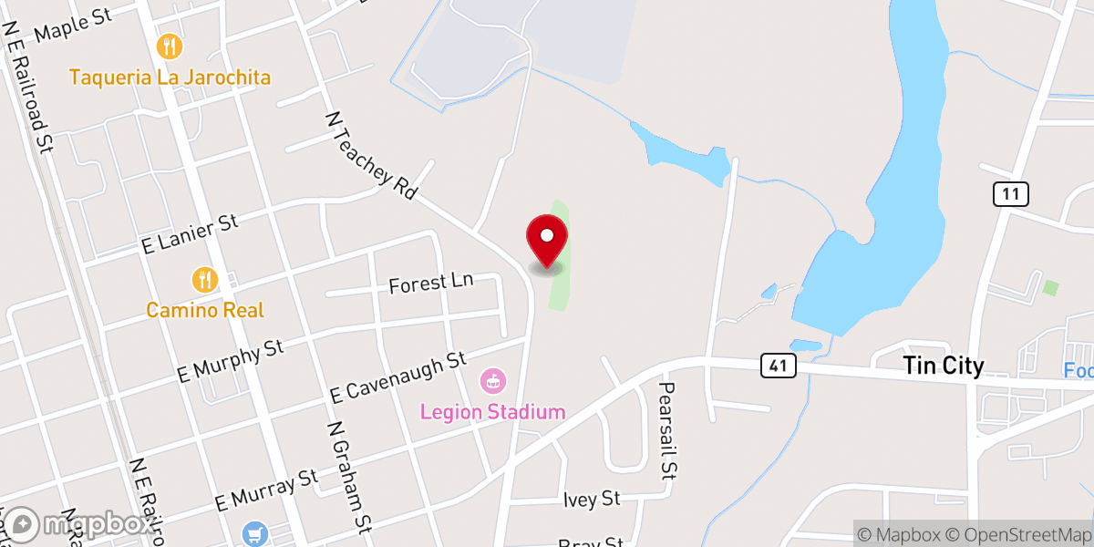 Map showing location of Adoram Baptist Church