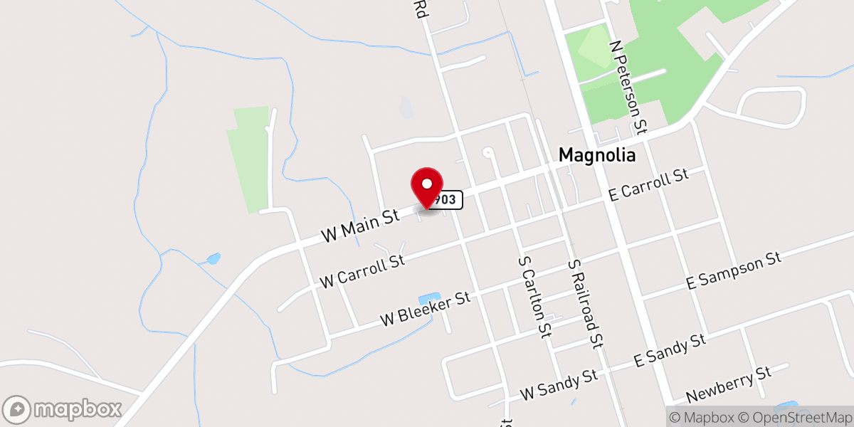 Map showing location of Magnolia Methodist Church