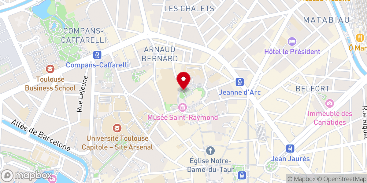 Map showing location of Place Basilique Saint Sernin