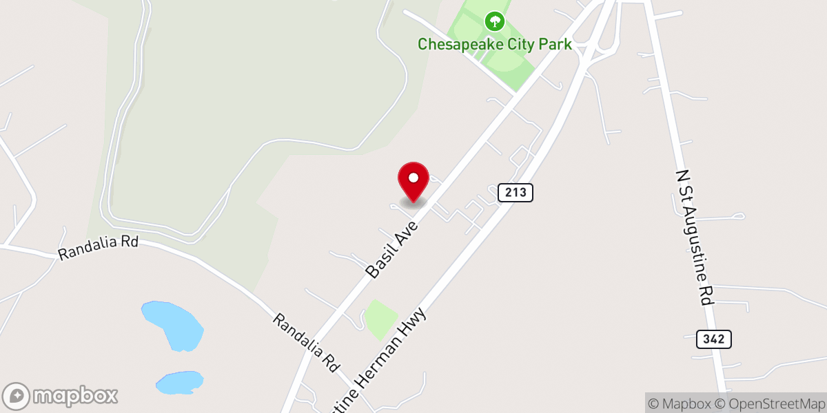 Map showing location of Chesapeake City Ecumenical Association