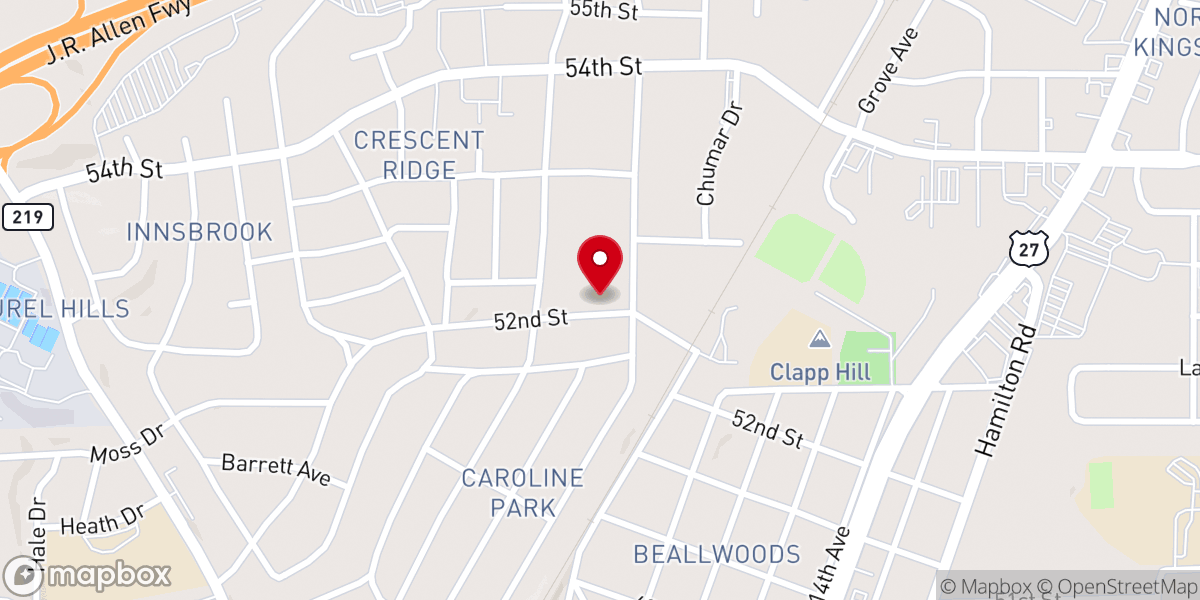 Map showing location of The Excelling Church