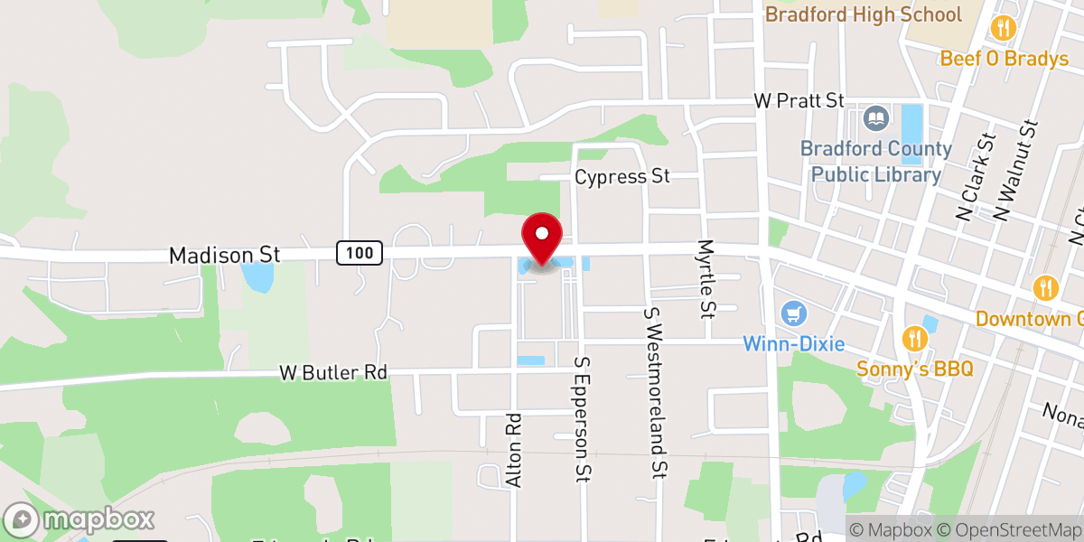 Map showing location of Madison Street Baptist Church