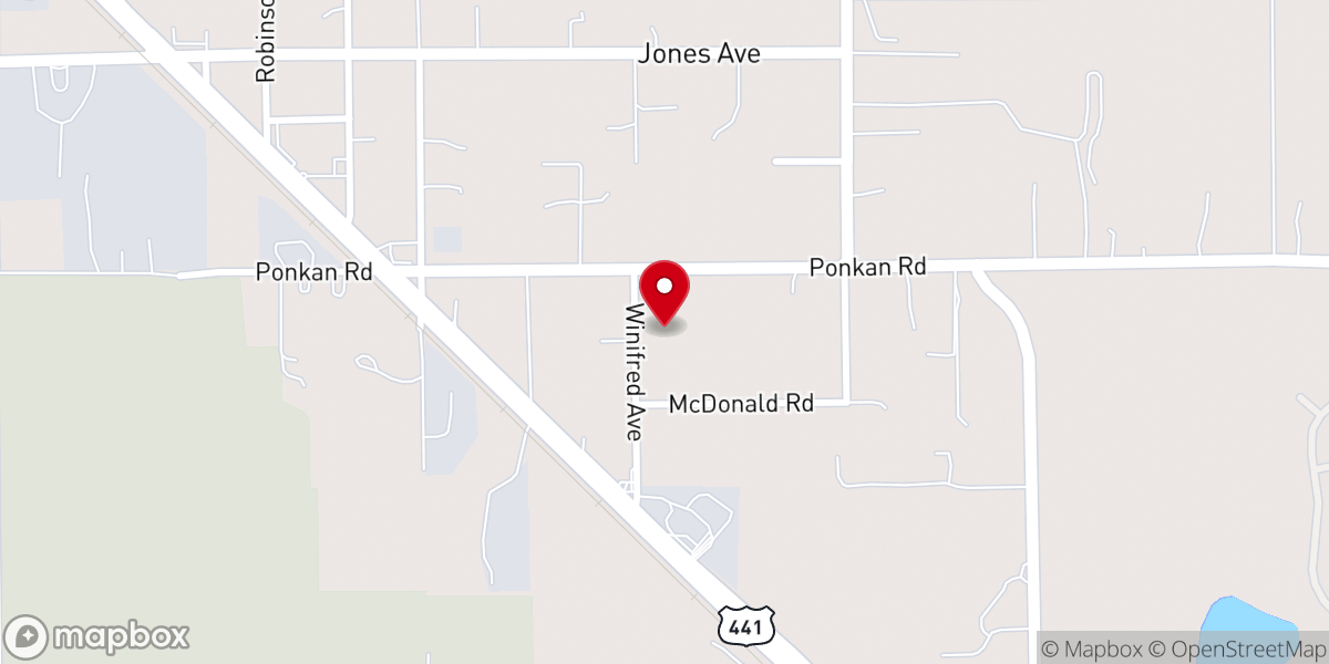 Map showing location of First Baptist Church