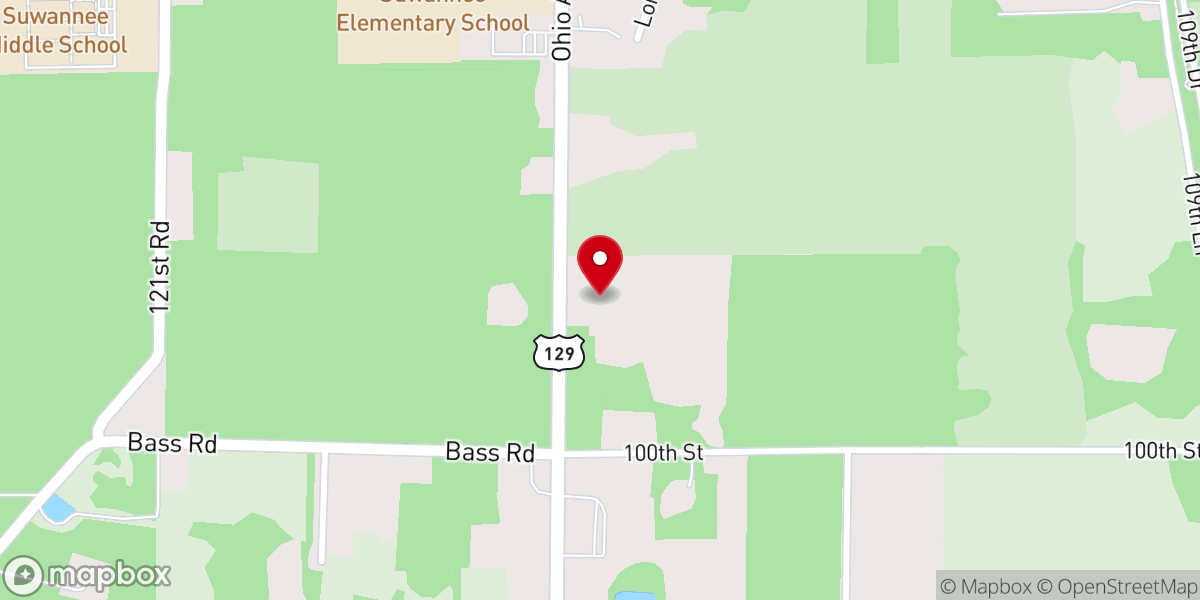 Map showing location of Live Oak Church of God