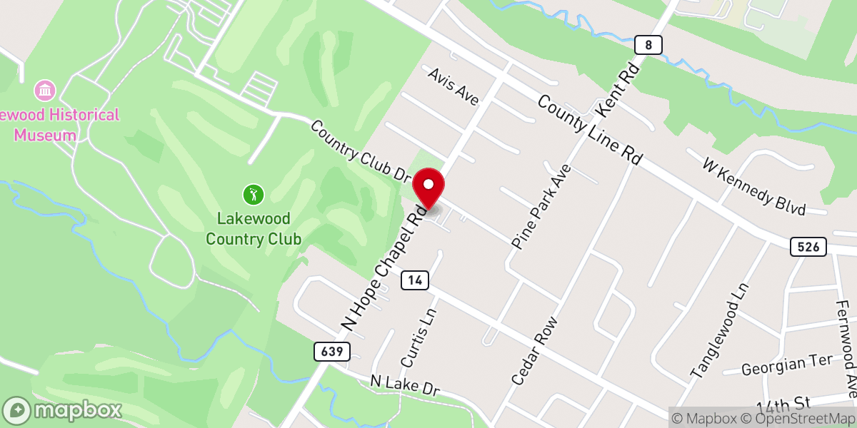 Map showing location of Hope Chapel