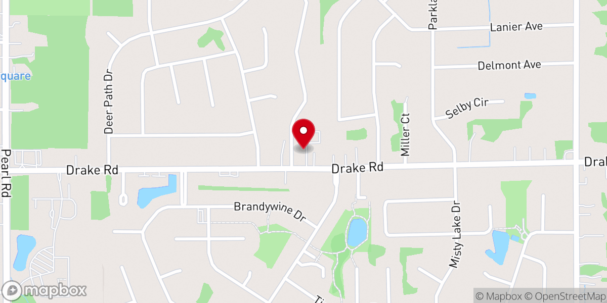 Map showing location of First Baptist Church of Strongsville