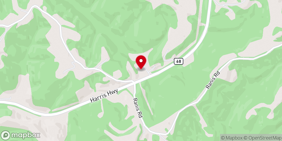 Map showing location of New Life Baptist Church