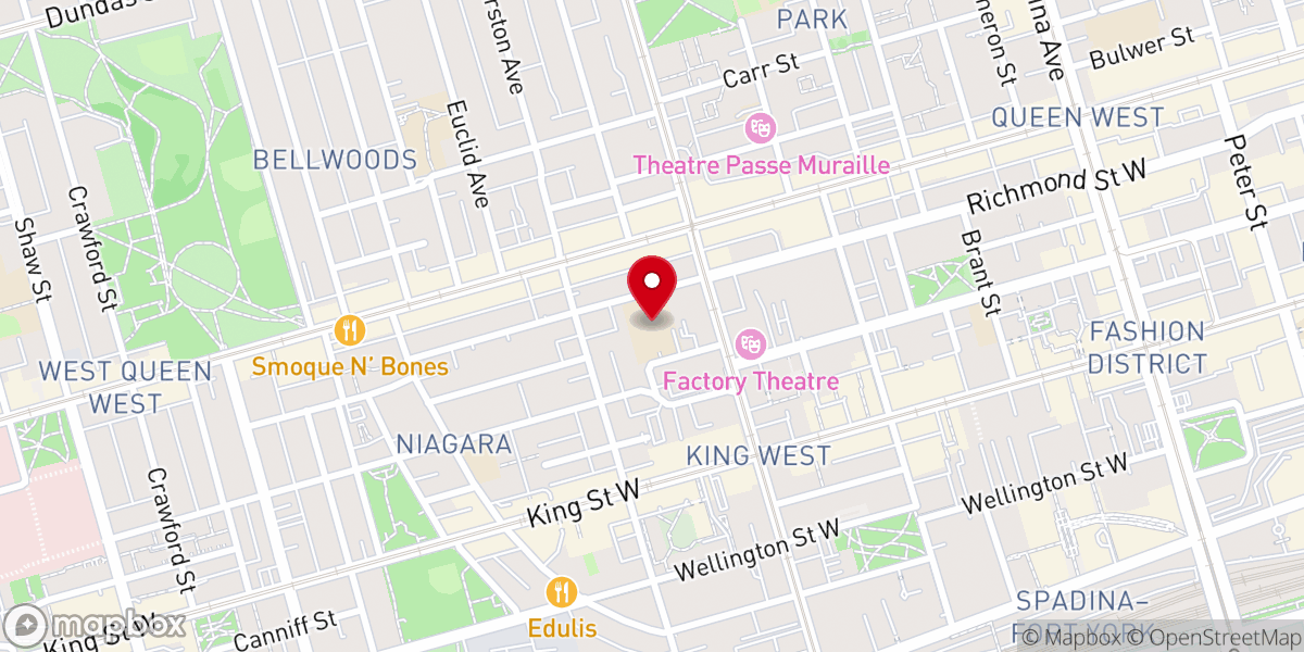 Map showing location of New City Church Toronto