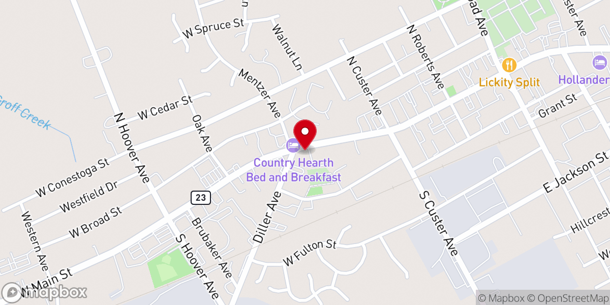 Map showing location of Evangelical United Methodist Church