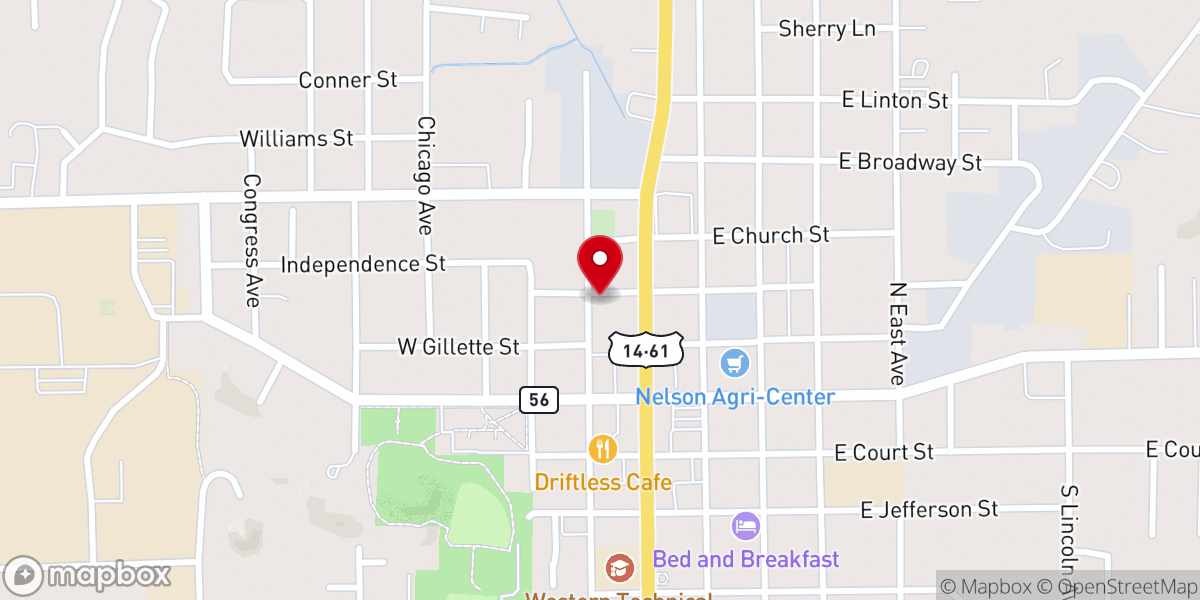 Map showing location of Lighthouse Baptist Church